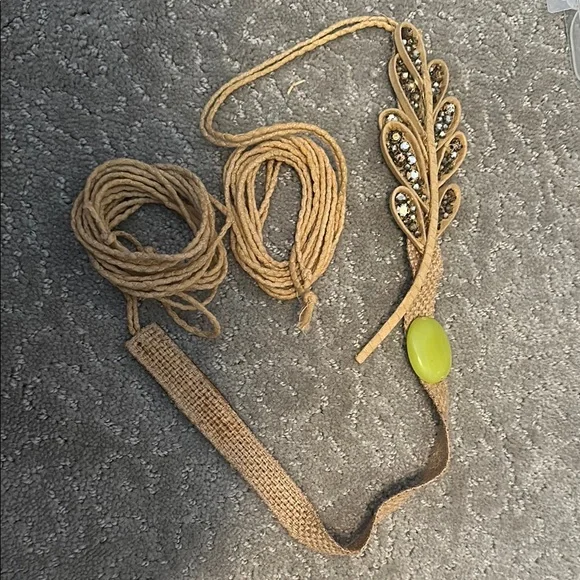 Marni | Accessories | Marni Tan Woven Belt With Beaded  display picture 3